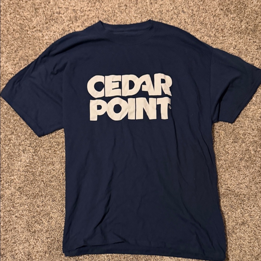 Cedar Point Retro Logo Blue Men's T-Shirt
